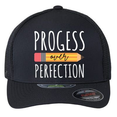 Progress Over Perfection Education Back To School Flexfit Unipanel Trucker Cap