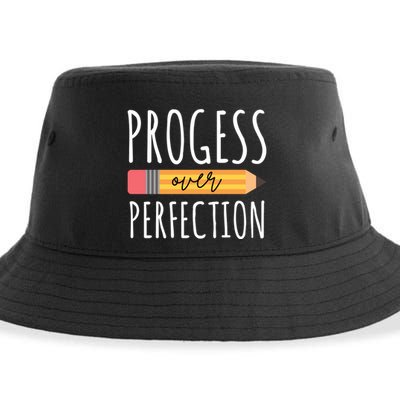 Progress Over Perfection Education Back To School Sustainable Bucket Hat