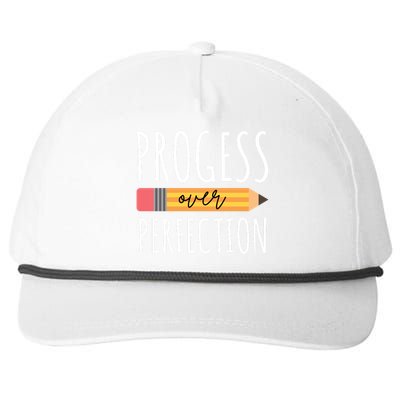 Progress Over Perfection Education Back To School Snapback Five-Panel Rope Hat