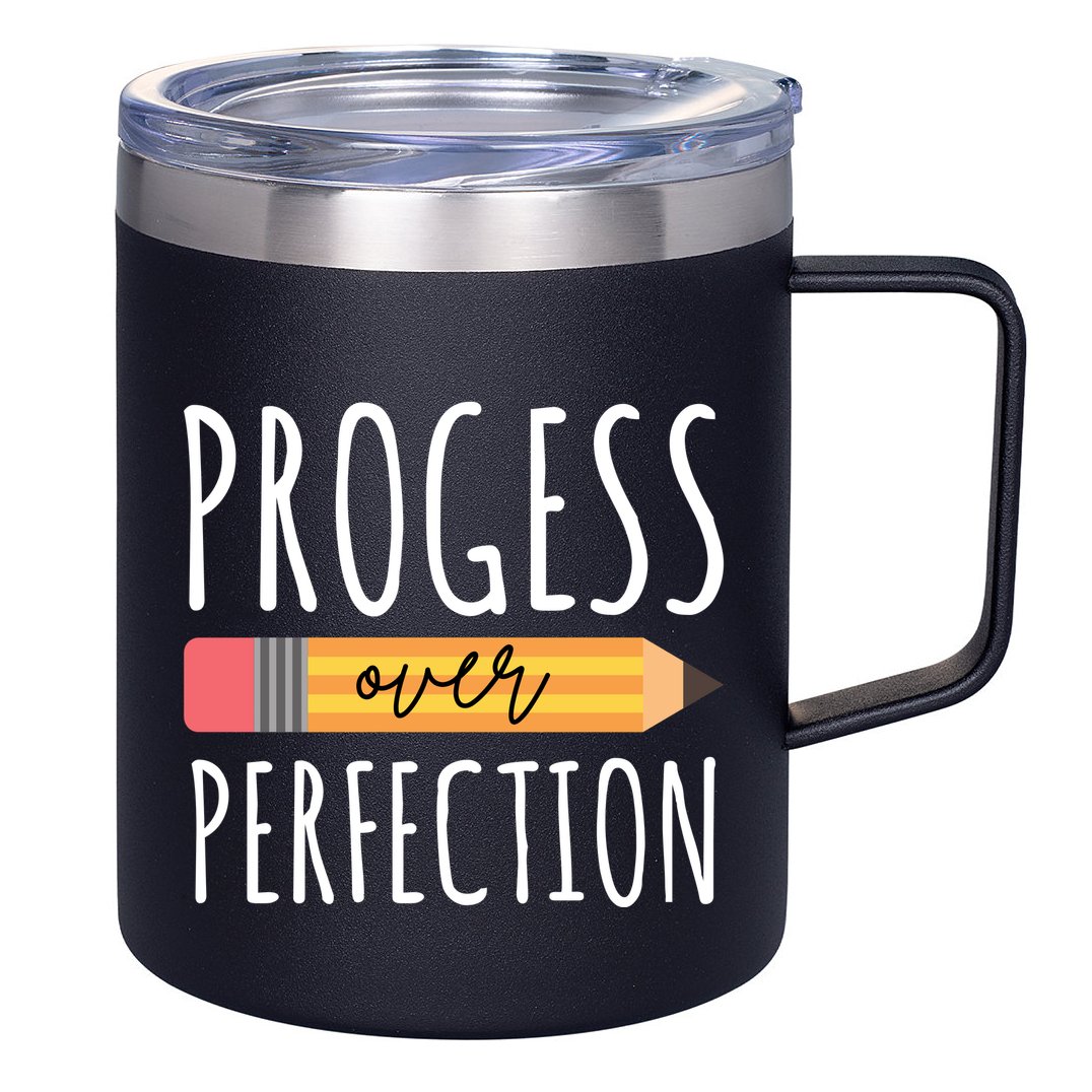 Progress Over Perfection Education Back To School 12oz Stainless Steel Coffee Mug