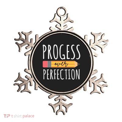 Progress Over Perfection Education Back To School Metallic Star Ornament