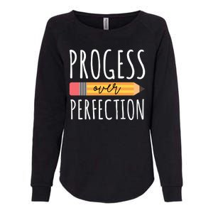 Progress Over Perfection Education Back To School Womens California Wash Sweatshirt