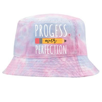 Progress Over Perfection Education Back To School Tie-Dyed Bucket Hat