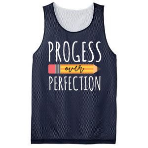 Progress Over Perfection Education Back To School Mesh Reversible Basketball Jersey Tank