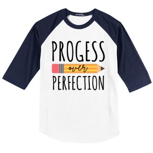 Progress Over Perfection Education Back To School Baseball Sleeve Shirt