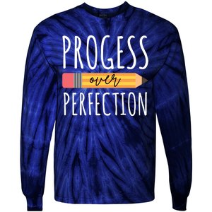 Progress Over Perfection Education Back To School Tie-Dye Long Sleeve Shirt