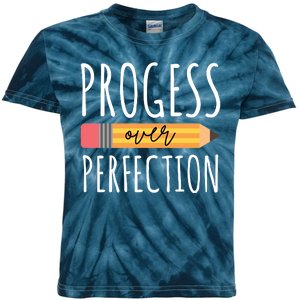 Progress Over Perfection Education Back To School Kids Tie-Dye T-Shirt