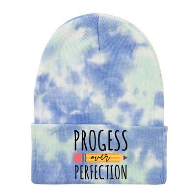 Progress Over Perfection Education Back To School Tie Dye 12in Knit Beanie