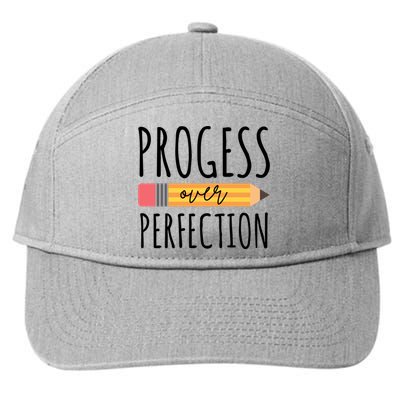 Progress Over Perfection Education Back To School 7-Panel Snapback Hat