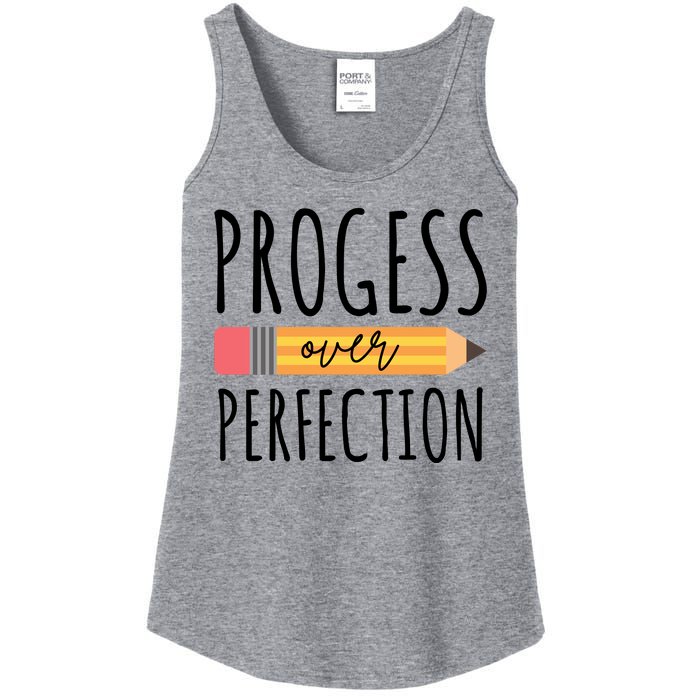 Progress Over Perfection Education Back To School Ladies Essential Tank