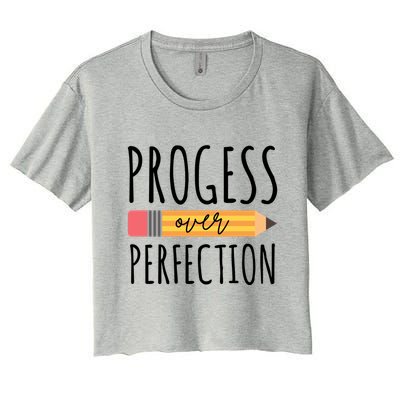 Progress Over Perfection Education Back To School Crop Top