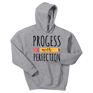 Progress Over Perfection Education Back To School Kids Hoodie