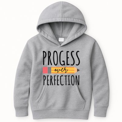 Progress Over Perfection Education Back To School Kids Hoodie