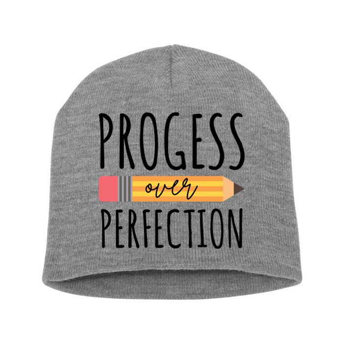 Progress Over Perfection Education Back To School Short Acrylic Beanie