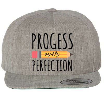 Progress Over Perfection Education Back To School Wool Snapback Cap