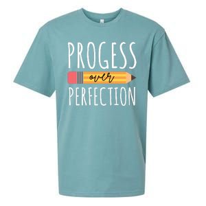 Progress Over Perfection Education Back To School Sueded Cloud Jersey T-Shirt