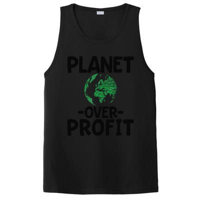 Planet Over Profit Earth Day Environmentalist Gift PosiCharge Competitor Tank