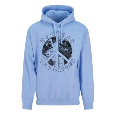 Protect Our Planet Globe Love And Peace Sign Great Gift Unisex Surf Hoodie