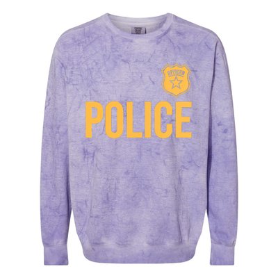 Police Officer Police Badge Halloween Costume Adults Colorblast Crewneck Sweatshirt