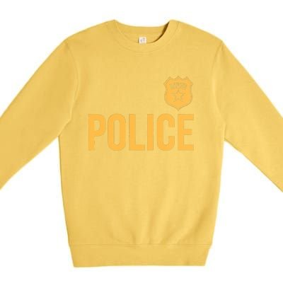 Police Officer Police Badge Halloween Costume Adults Premium Crewneck Sweatshirt