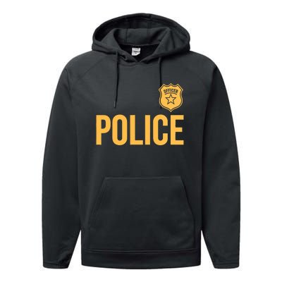 Police Officer Police Badge Halloween Costume Adults Performance Fleece Hoodie