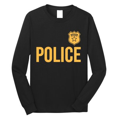 Police Officer Police Badge Halloween Costume Adults Long Sleeve Shirt