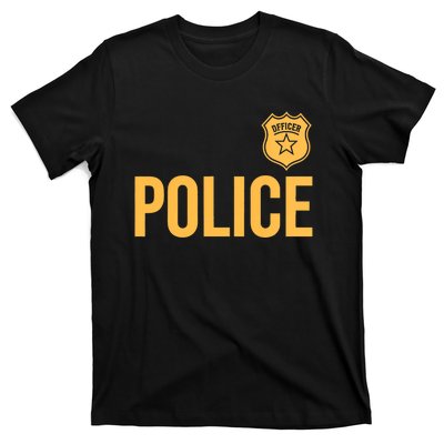 Police Officer Police Badge Halloween Costume Adults T-Shirt