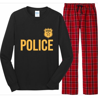 Police Officer Police Badge Halloween Costume Adults Long Sleeve Pajama Set