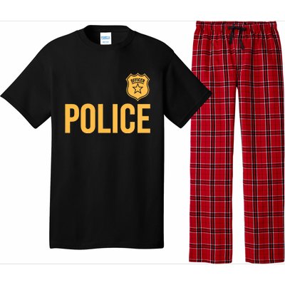 Police Officer Police Badge Halloween Costume Adults Pajama Set