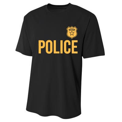 Police Officer Police Badge Halloween Costume Adults Performance Sprint T-Shirt