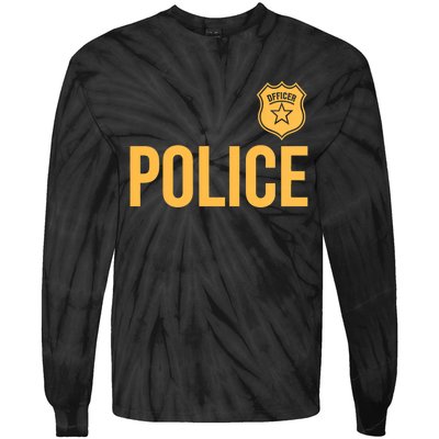 Police Officer Police Badge Halloween Costume Adults Tie-Dye Long Sleeve Shirt