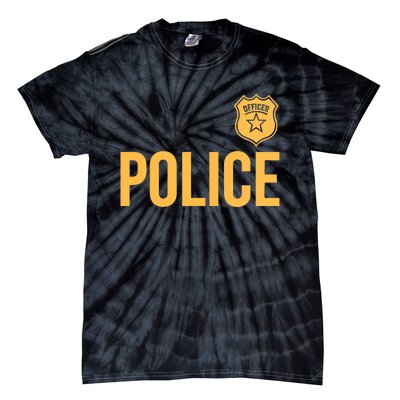 Police Officer Police Badge Halloween Costume Adults Tie-Dye T-Shirt