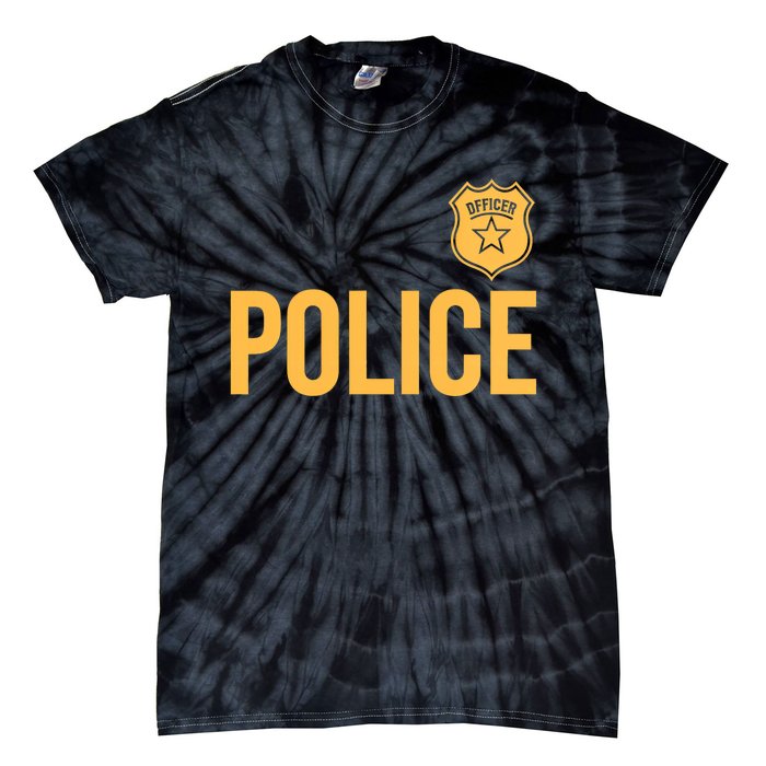 Police Officer Police Badge Halloween Costume Adults Tie-Dye T-Shirt