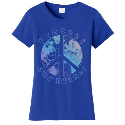 Protect Our Planet Globe Love And Peace Sign Cool Gift Women's T-Shirt