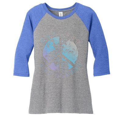 Protect Our Planet Globe Love And Peace Sign Cool Gift Women's Tri-Blend 3/4-Sleeve Raglan Shirt