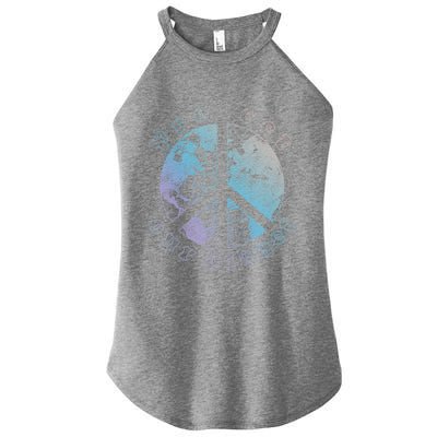 Protect Our Planet Globe Love And Peace Sign Cool Gift Women's Perfect Tri Rocker Tank