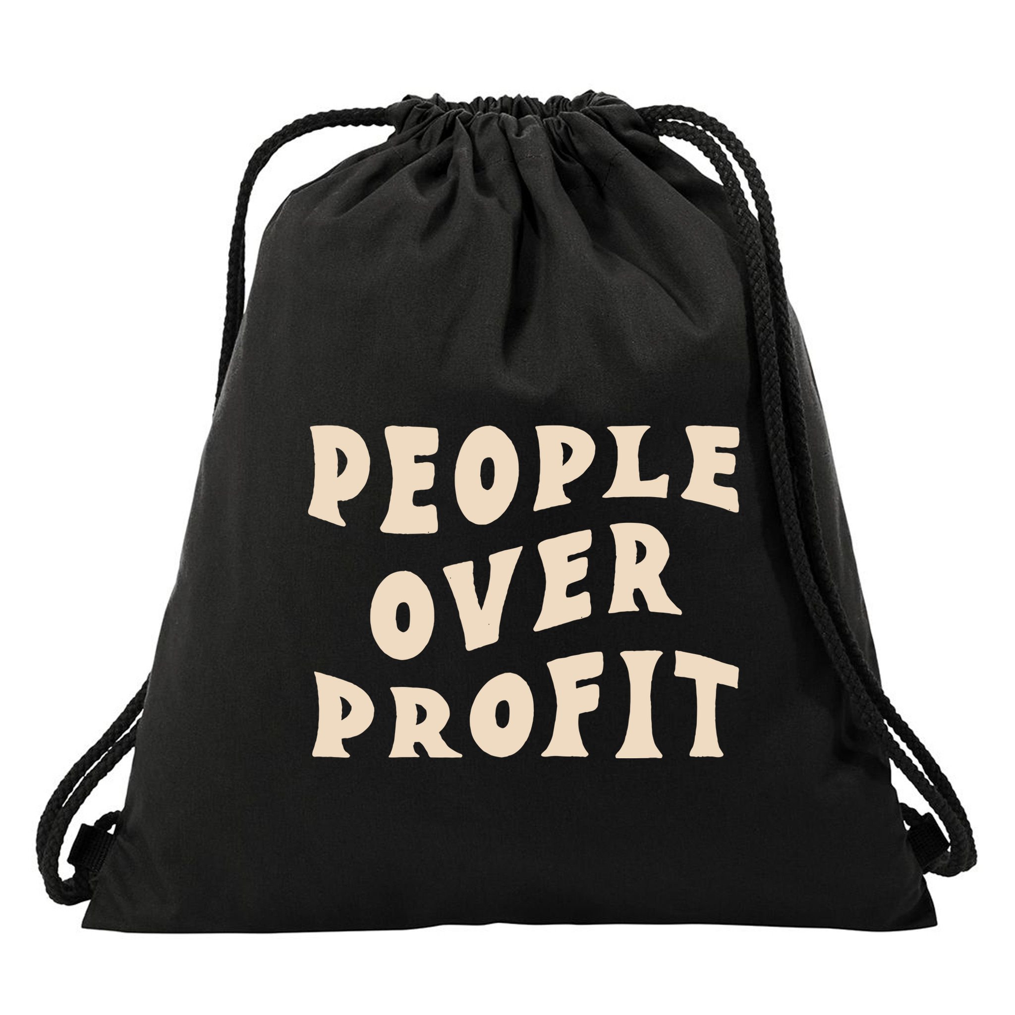 People Over Profit  Anticapitalism Drawstring Bag