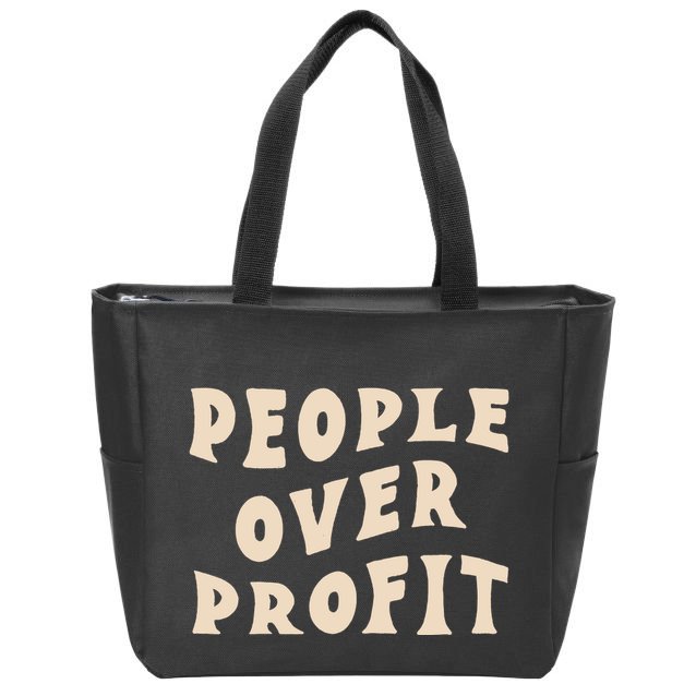 People Over Profit  Anticapitalism Zip Tote Bag