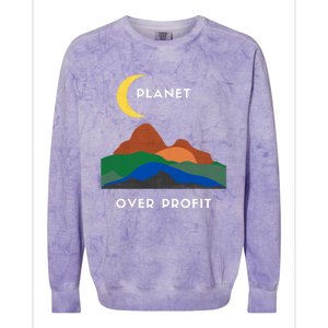 Planet Over Profit Ap Earth Original Gift Colorblast Crewneck Sweatshirt