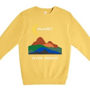 Planet Over Profit Ap Earth Original Gift Premium Crewneck Sweatshirt