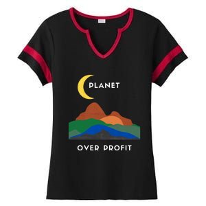 Planet Over Profit Ap Earth Original Gift Ladies Halftime Notch Neck Tee