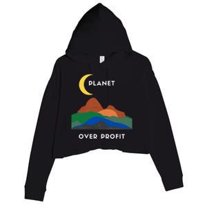 Planet Over Profit Ap Earth Original Gift Crop Fleece Hoodie