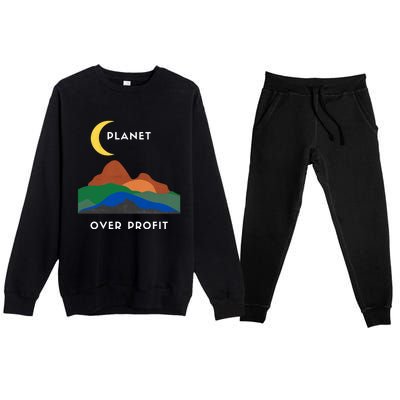 Planet Over Profit Ap Earth Original Gift Premium Crewneck Sweatsuit Set