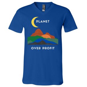 Planet Over Profit Ap Earth Original Gift V-Neck T-Shirt