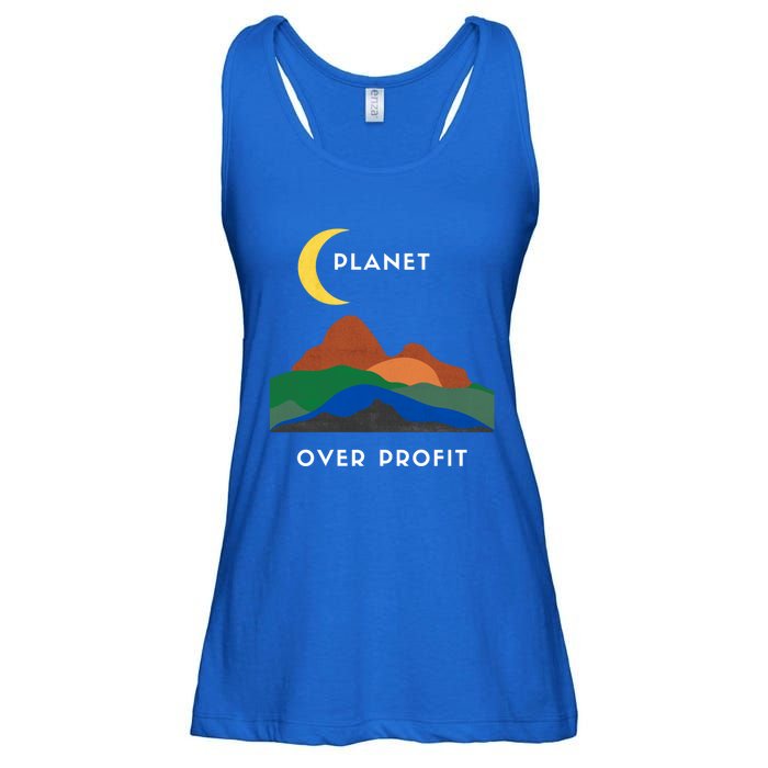 Planet Over Profit Ap Earth Original Gift Ladies Essential Flowy Tank