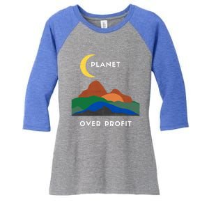 Planet Over Profit Ap Earth Original Gift Women's Tri-Blend 3/4-Sleeve Raglan Shirt