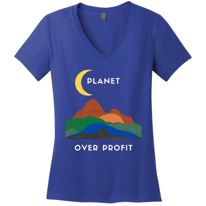 Planet Over Profit Ap Earth Original Gift Women's V-Neck T-Shirt