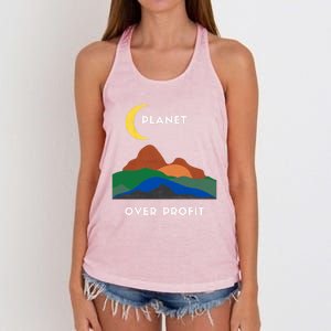 Planet Over Profit Ap Earth Original Gift Women's Knotted Racerback Tank