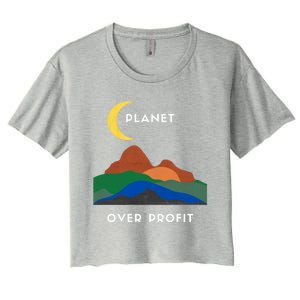 Planet Over Profit Ap Earth Original Gift Women's Crop Top Tee