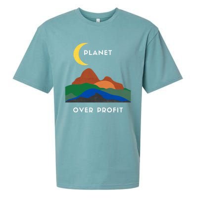 Planet Over Profit Ap Earth Original Gift Sueded Cloud Jersey T-Shirt